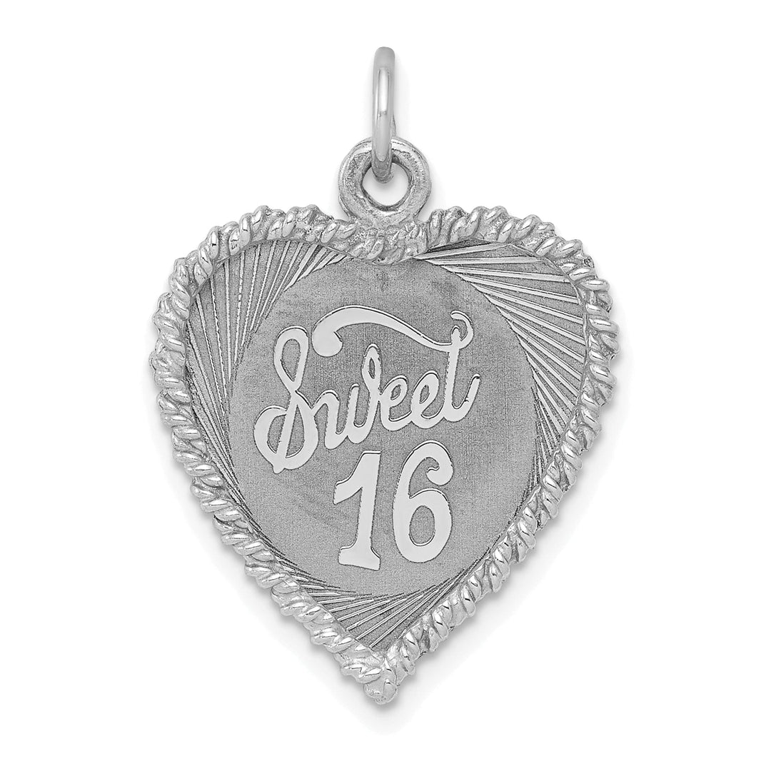 Lovely Rita's Pendants & Charms Sterling Silver Solid Sweet Sixteen Heart Charm