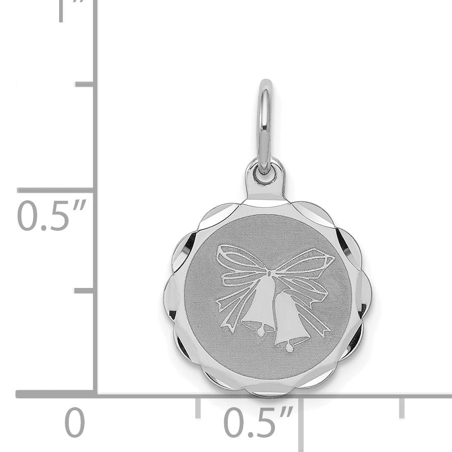 Lovely Rita's Pendants & Charms Sterling Silver Solid Wedding Bells Disc Charm