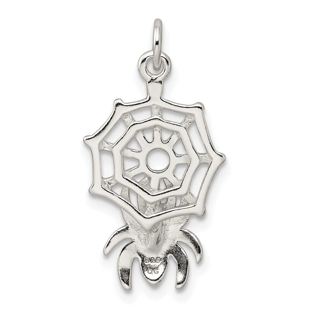 Lovely Rita's Pendants & Charms Sterling Silver Spider on Web Charm Pendant