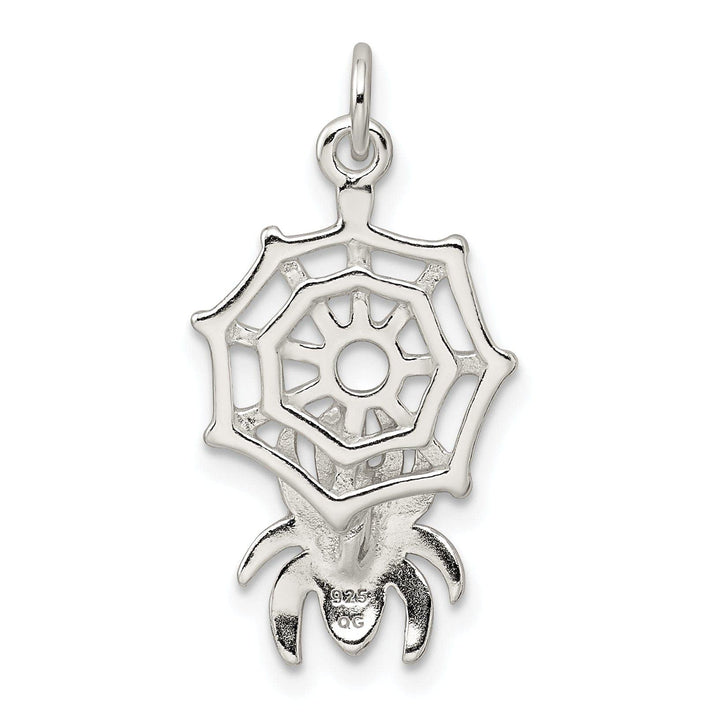 Lovely Rita's Pendants & Charms Sterling Silver Spider on Web Charm Pendant