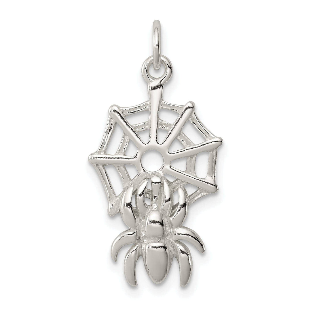 Lovely Rita's Pendants & Charms Sterling Silver Spider on Web Charm Pendant