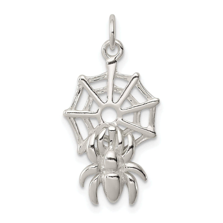 Lovely Rita's Pendants & Charms Sterling Silver Spider on Web Charm Pendant