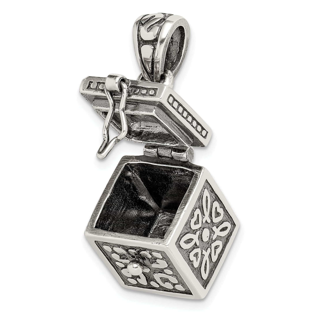 Lovely Rita's Pendants & Charms Sterling Silver Square Prayer Box Pendant