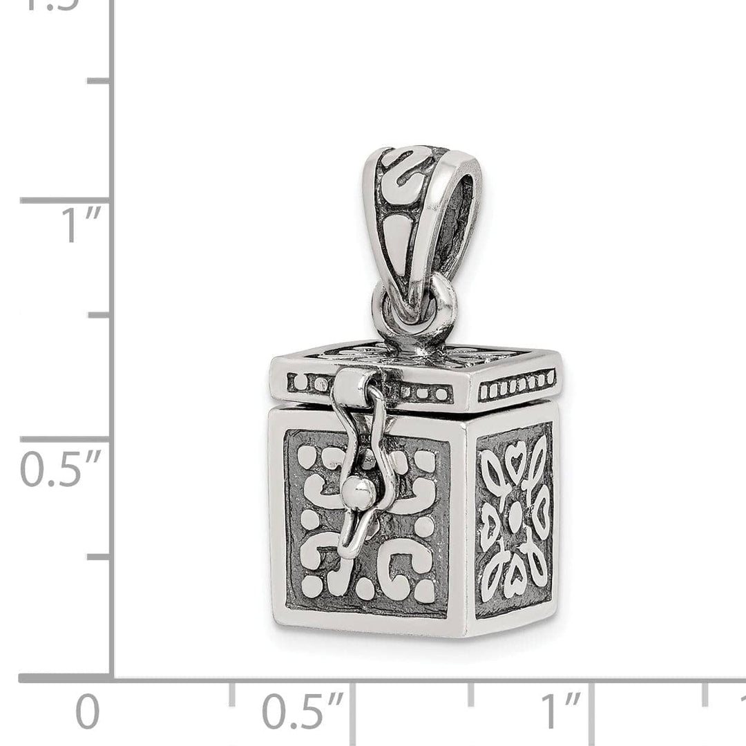 Lovely Rita's Pendants & Charms Sterling Silver Square Prayer Box Pendant