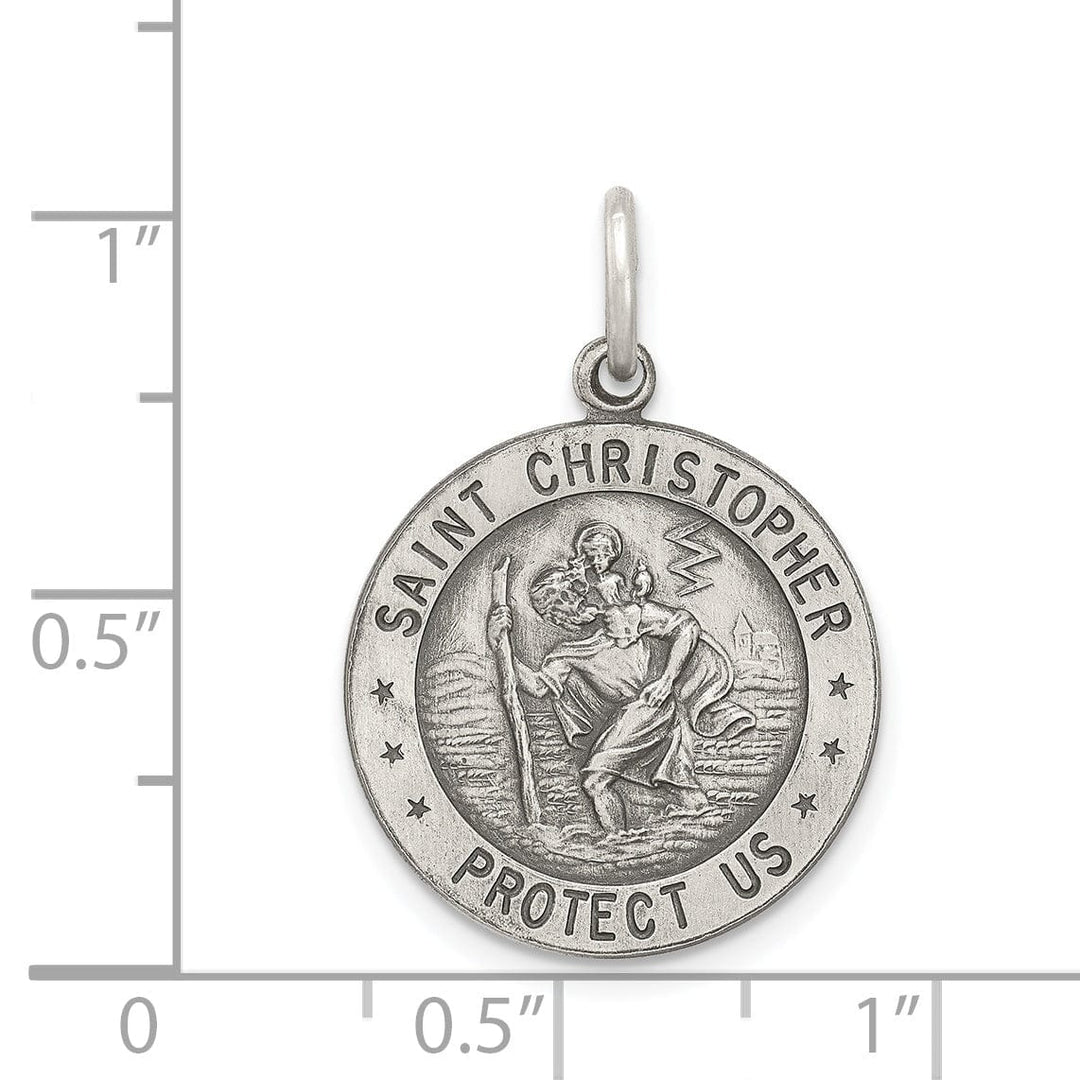 Lovely Rita's Pendants & Charms Sterling Silver St. Christopher Football Medal