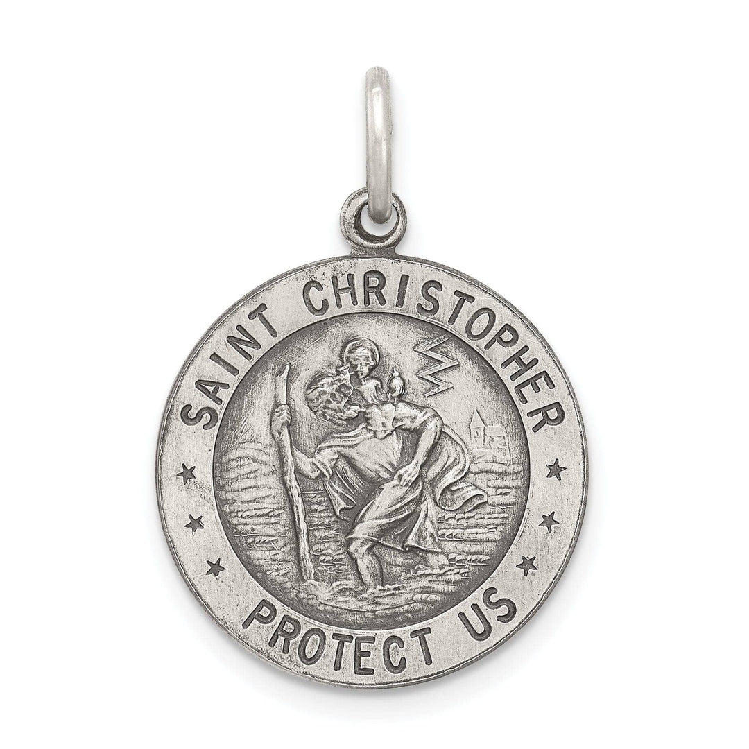 Lovely Rita's Pendants & Charms Sterling Silver St. Christopher Football Medal