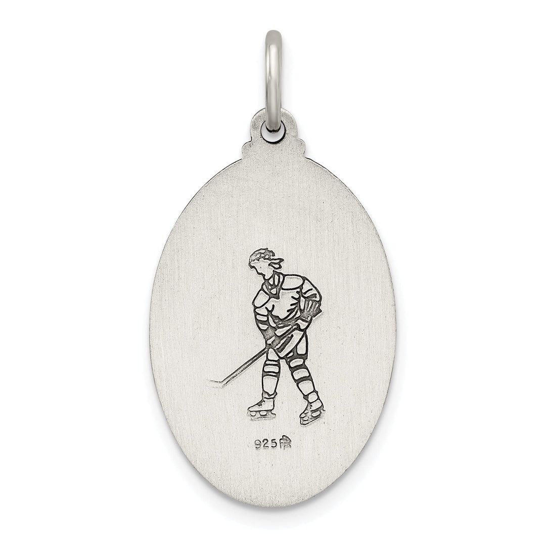 Lovely Rita's Pendants & Charms Sterling Silver St. Christopher Hockey Medal