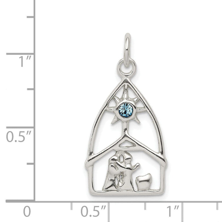 Lovely Rita's Pendants & Charms Sterling Silver Swarovski Crystal Nativity Charm Pendant