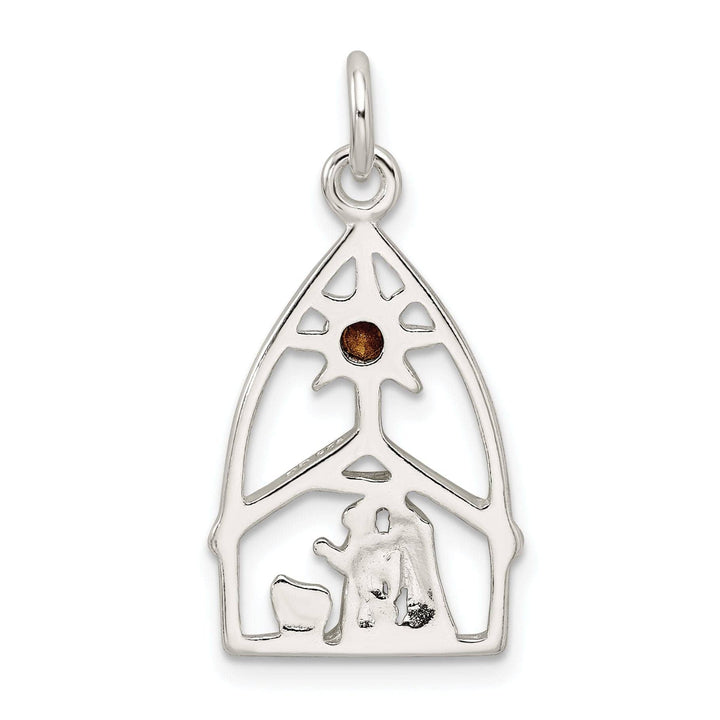 Lovely Rita's Pendants & Charms Sterling Silver Swarovski Crystal Nativity Charm Pendant