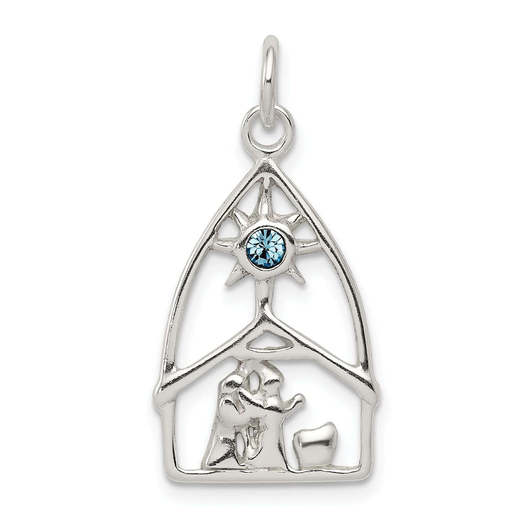 Lovely Rita's Pendants & Charms Sterling Silver Swarovski Crystal Nativity Charm Pendant