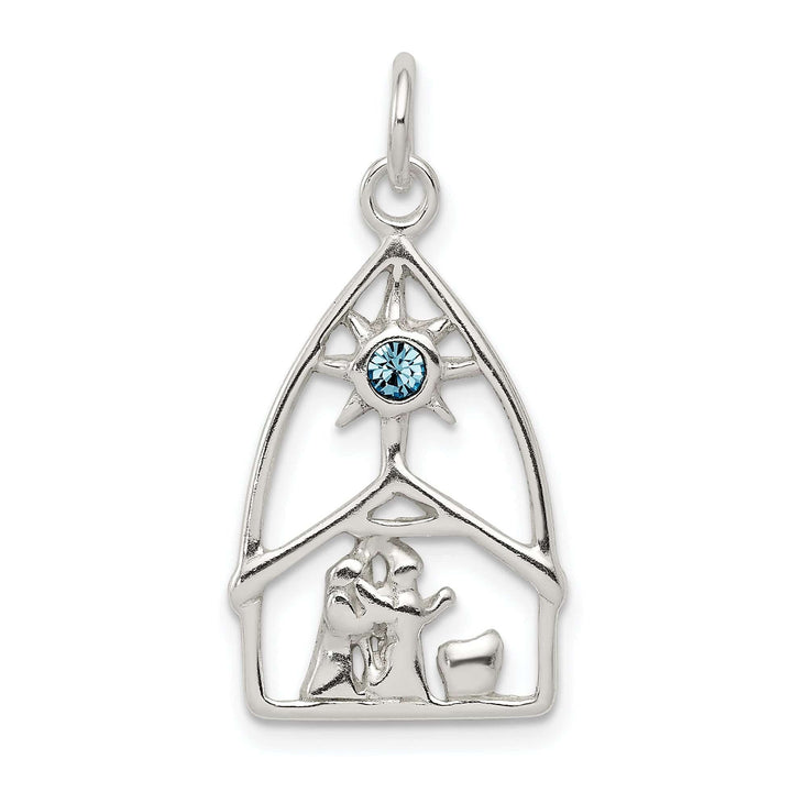 Lovely Rita's Pendants & Charms Sterling Silver Swarovski Crystal Nativity Charm Pendant