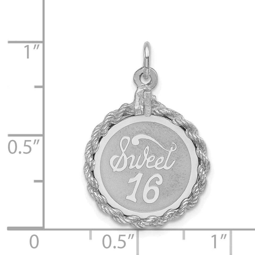 Lovely Rita's Pendants & Charms Sterling Silver Sweet Sixteen Disc Pendant