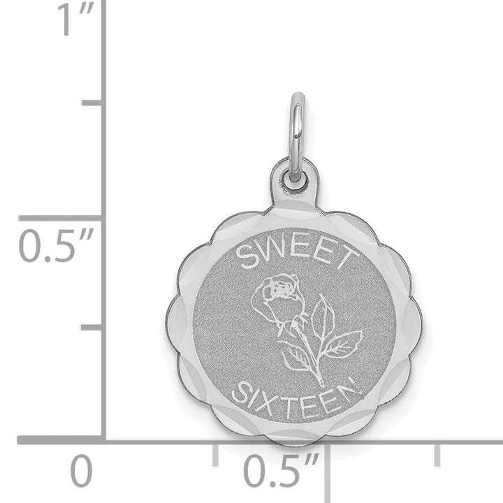 Lovely Rita's Pendants & Charms Sterling Silver Sweet Sixteen Disc Pendant