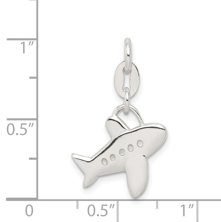 Lovely Rita's Pendants & Charms Sterling Silver Textured Airplane Pendant