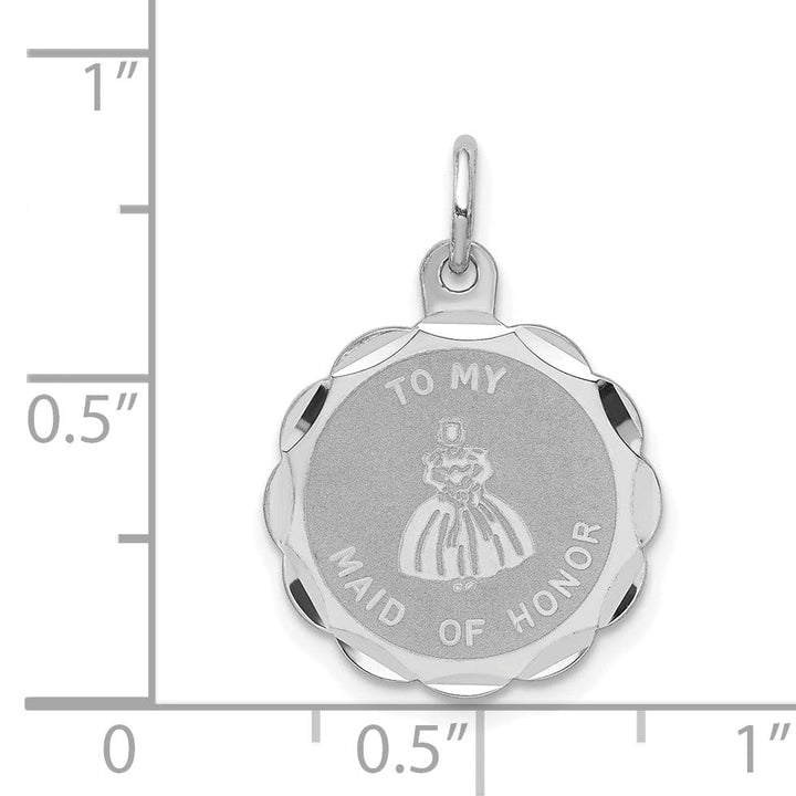Lovely Rita's Pendants & Charms Sterling Silver To My Maid of Honor Disc Charm