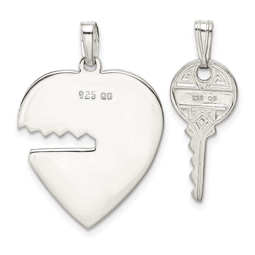 Lovely Rita's Pendants & Charms Sterling Silver Two Piece Heart and Key Charm