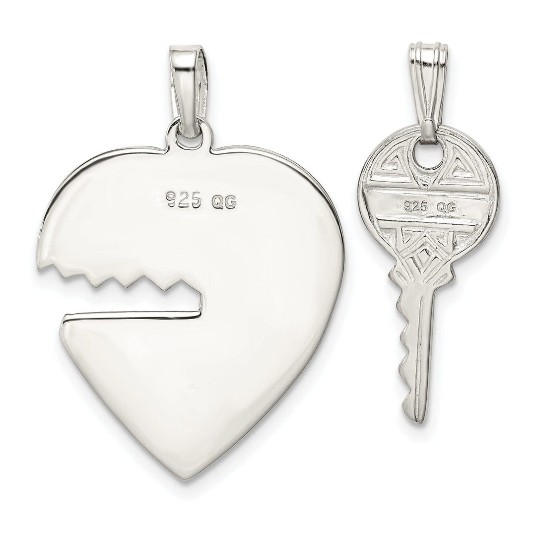 Lovely Rita's Pendants & Charms Sterling Silver Two Piece Heart and Key Charm