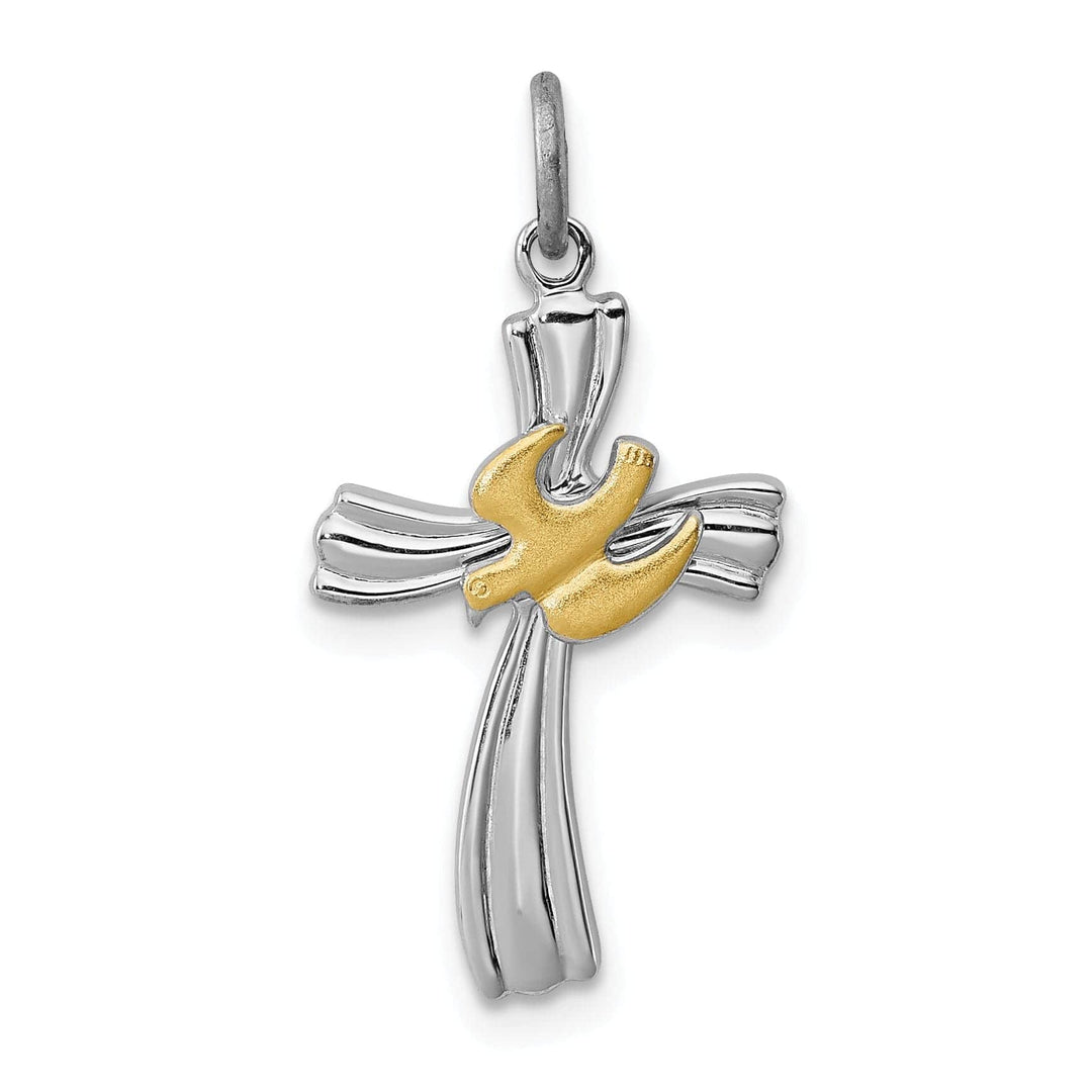 Lovely Rita's Pendants & Charms Sterling Silver Vermeil Dove Cross Charm