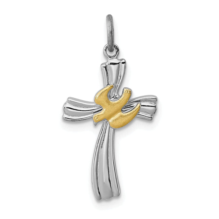 Lovely Rita's Pendants & Charms Sterling Silver Vermeil Dove Cross Charm