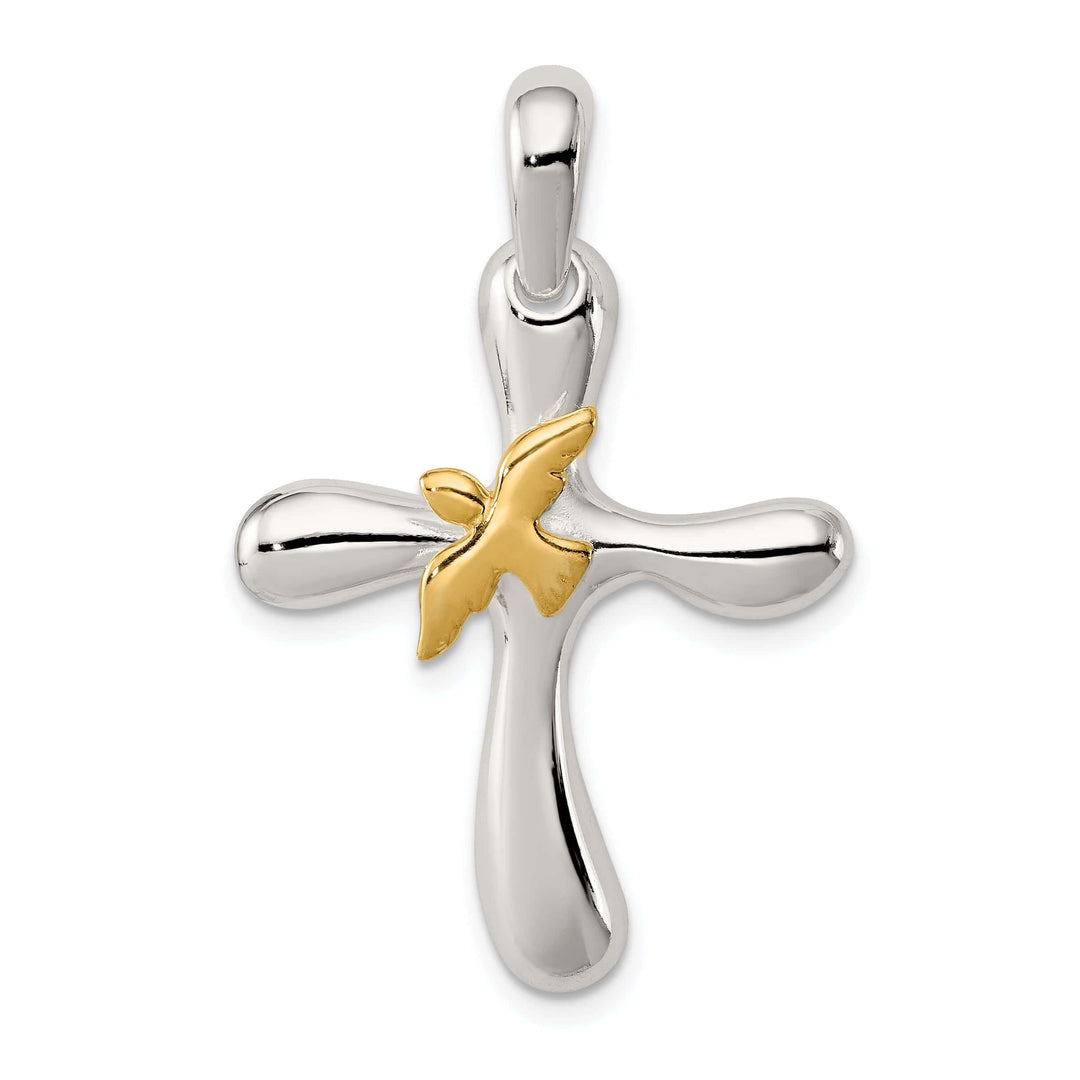 Lovely Rita's Pendants & Charms Sterling Silver Vermeil Dove Cross Pendant