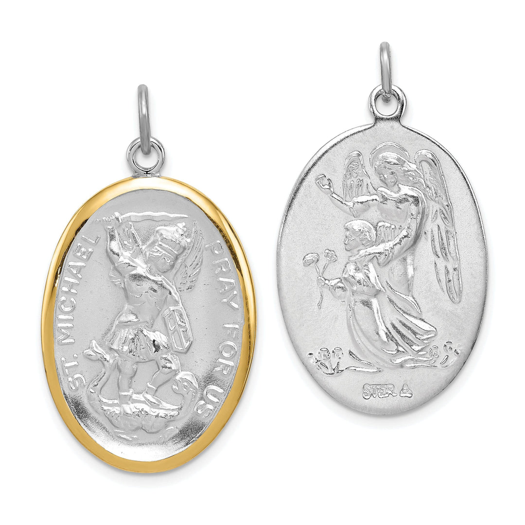 Lovely Rita's Pendants & Charms Sterling Silver Vermeil St. Michael Medal