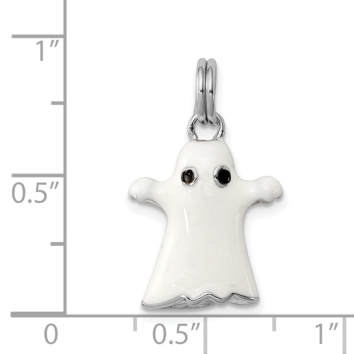 Lovely Rita's Pendants & Charms Sterling Silver White Enamel Ghost Pendant
