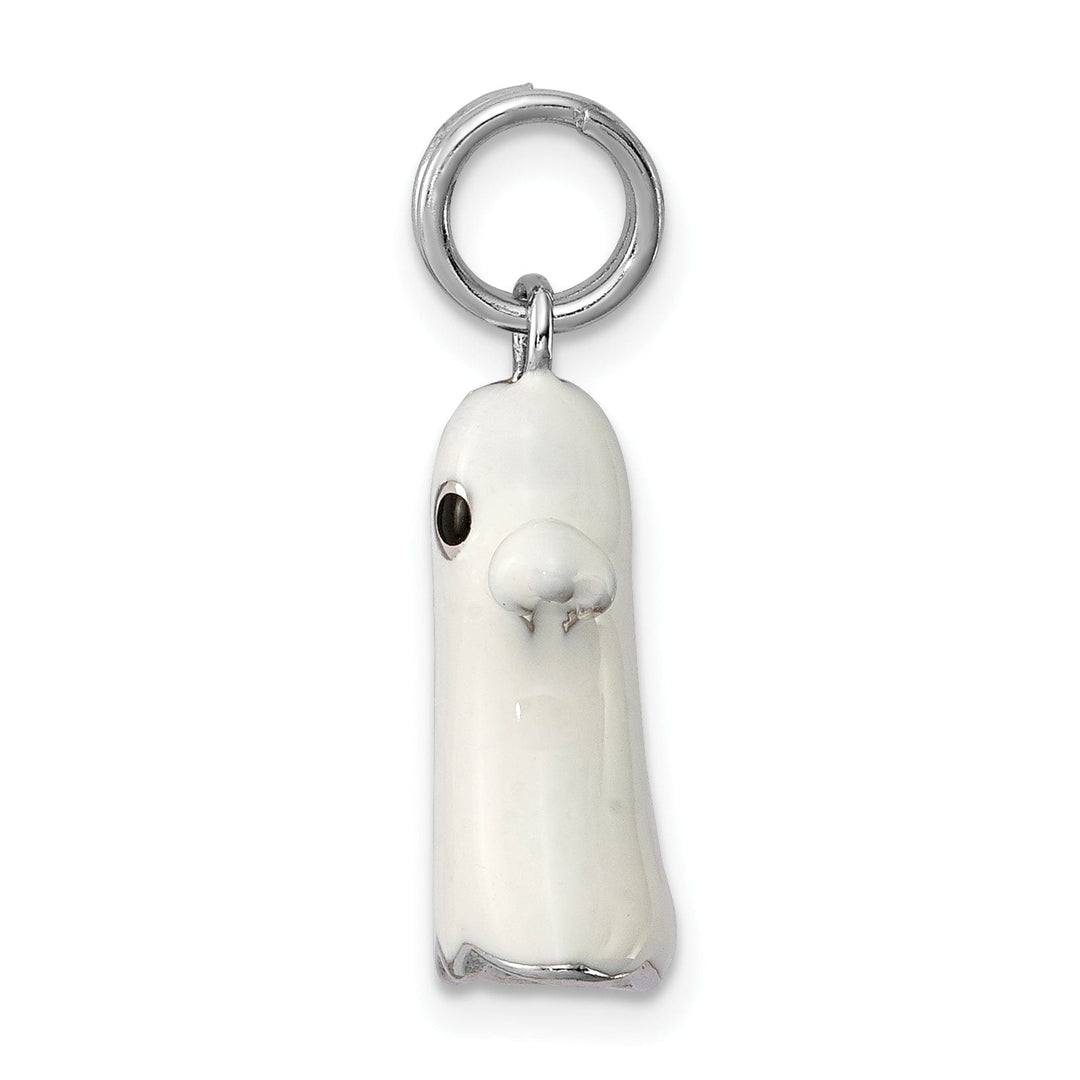 Lovely Rita's Pendants & Charms Sterling Silver White Enamel Ghost Pendant