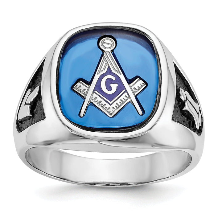 Lovely Rita's Pendants & Charms Stock Size Ring Are Refundable Size 10 14k White Gold Enameled Stone Men's Masonic Ring