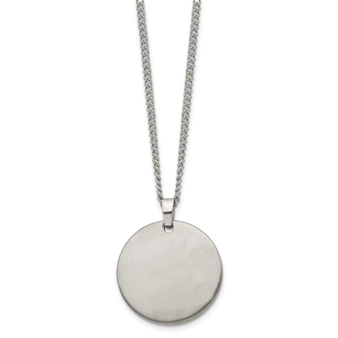 Chisel Pendants & Charms Titanium Brushed Round Pendant Necklace