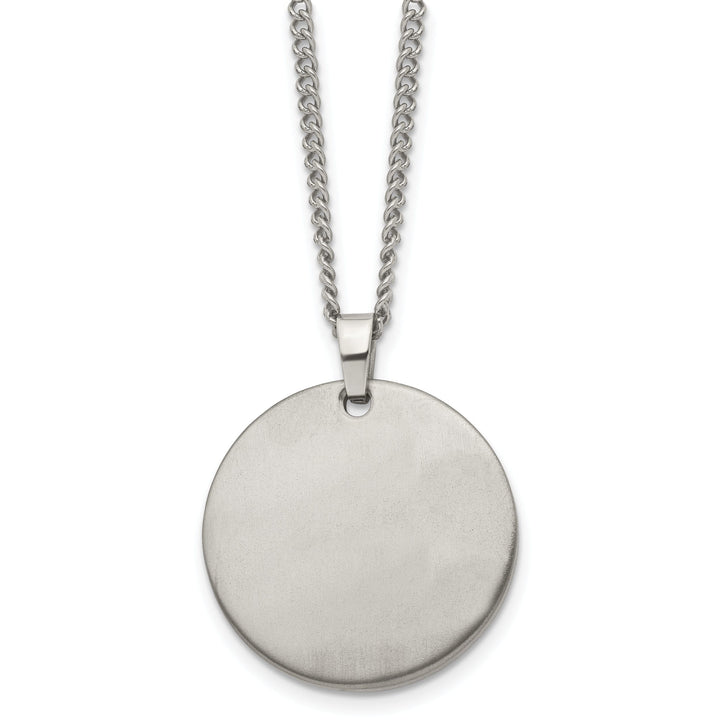 Chisel Pendants & Charms Titanium Brushed Round Pendant Necklace