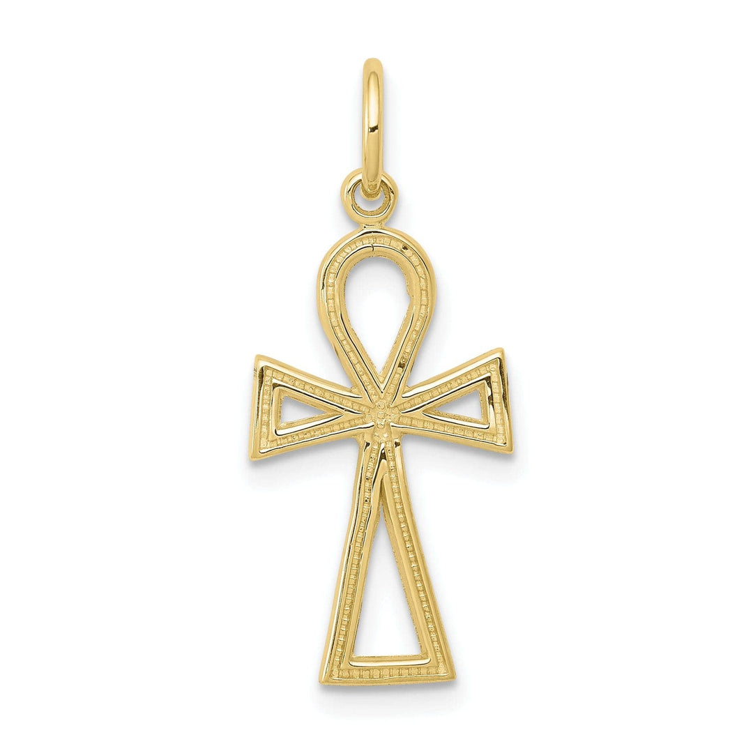 Lovely Rita's Pendants & Charms Yellow Gold Polished Ankh/Egyptian Cross Charm