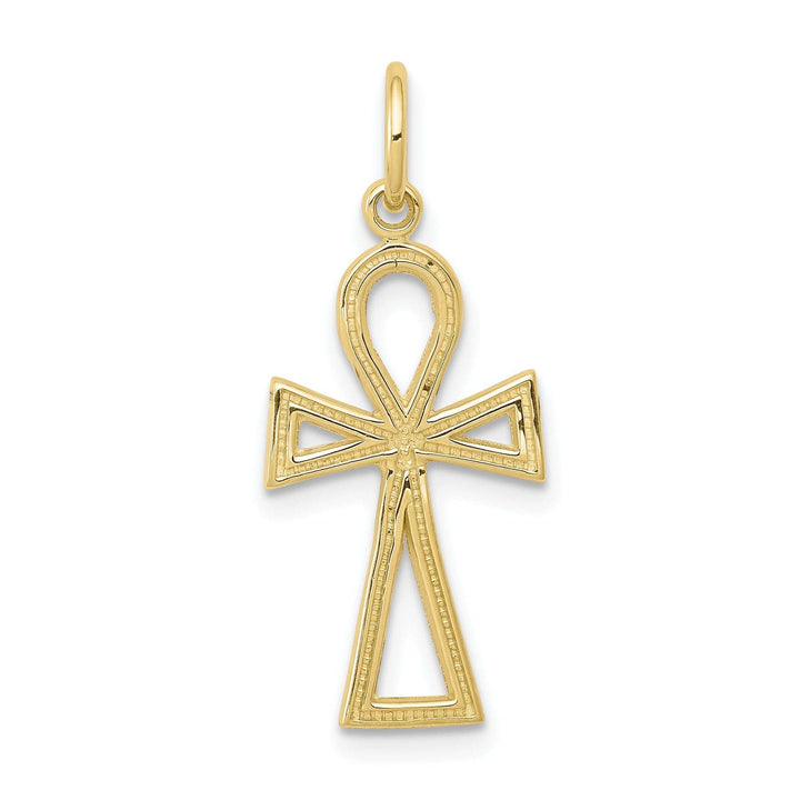 Lovely Rita's Pendants & Charms Yellow Gold Polished Ankh/Egyptian Cross Charm