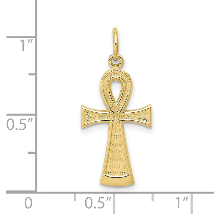 Lovely Rita's Pendants & Charms Yellow Gold Polished Ankh/Egyptian Cross Pendant