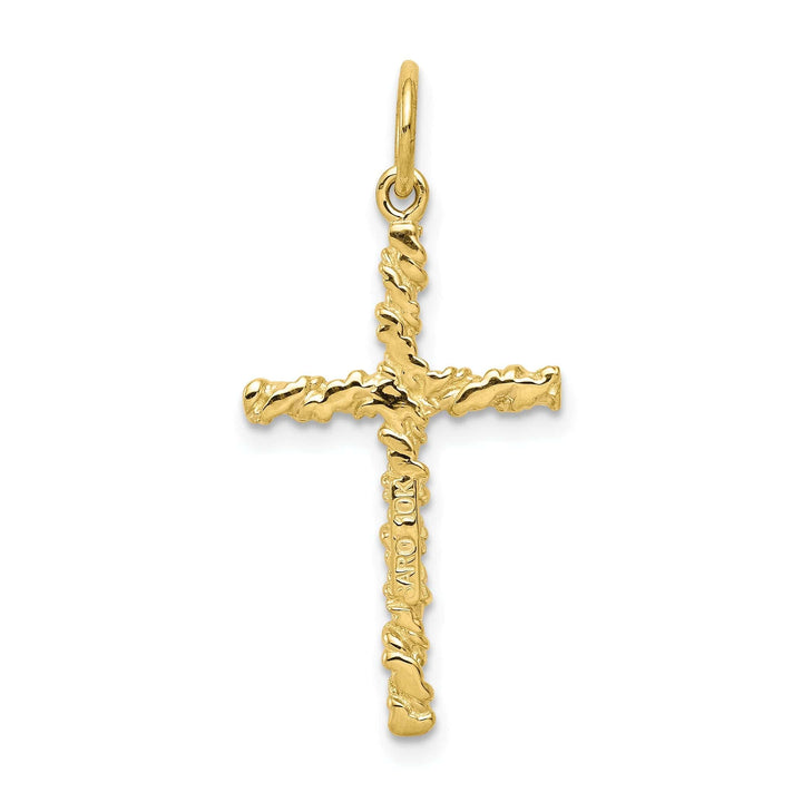 Lovely Rita's Pendants & Charms Yellow Gold Satin Nugget Cross Charm
