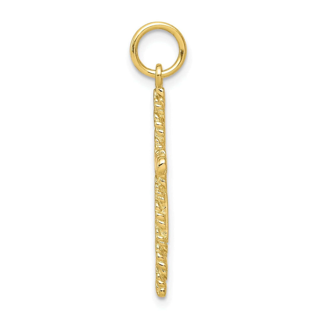 Lovely Rita's Pendants & Charms Yellow Gold Satin Nugget Cross Charm