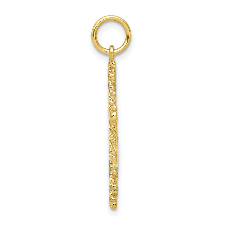 Lovely Rita's Pendants & Charms Yellow Gold Satin Nugget Cross Charm