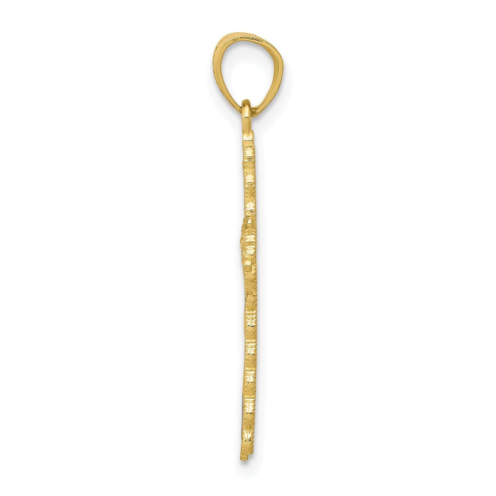 Lovely Rita's Pendants & Charms Yellow Gold With Rhodium Polished Cross Pendant