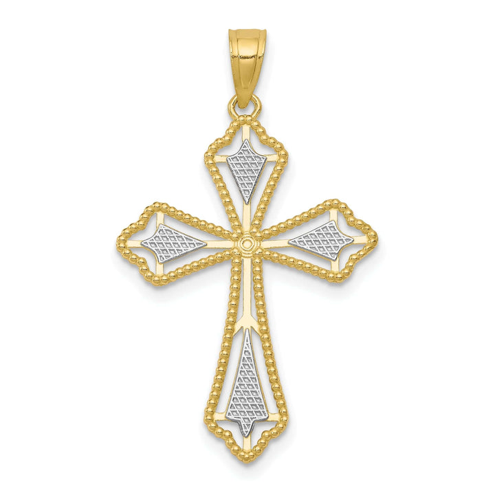 Lovely Rita's Pendants & Charms Yellow Rhodium Polished Cross Pendant
