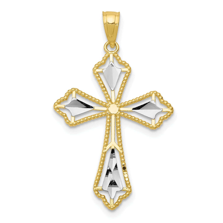 Lovely Rita's Pendants & Charms Yellow Rhodium Polished Cross Pendant