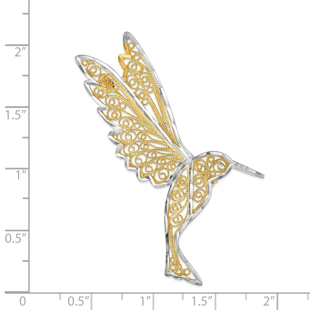 Lovely Rita's Pin 14k Two-tone Gold Filigree Hummingbird Pin
