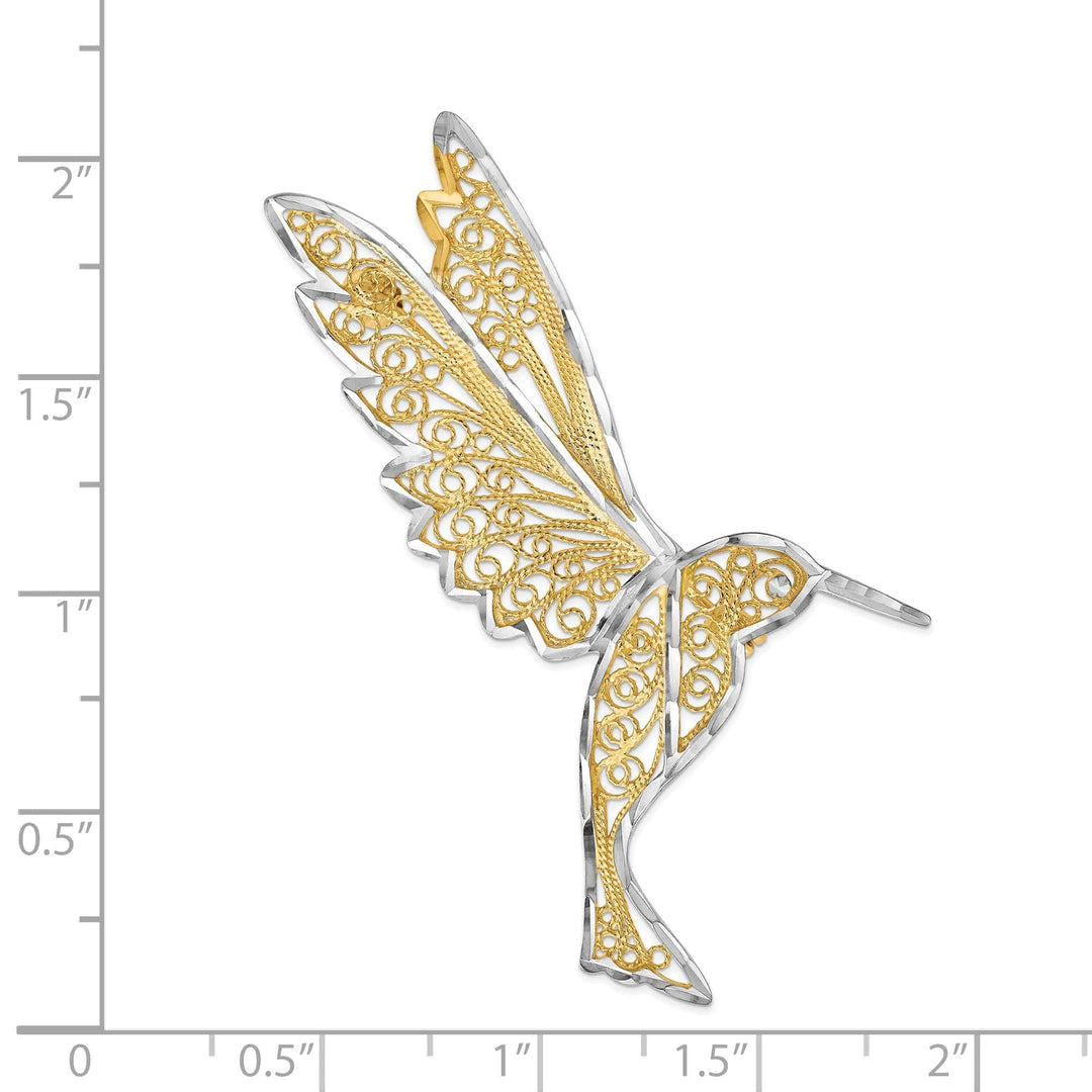 Lovely Rita's Pin 14k Two-tone Gold Filigree Hummingbird Pin