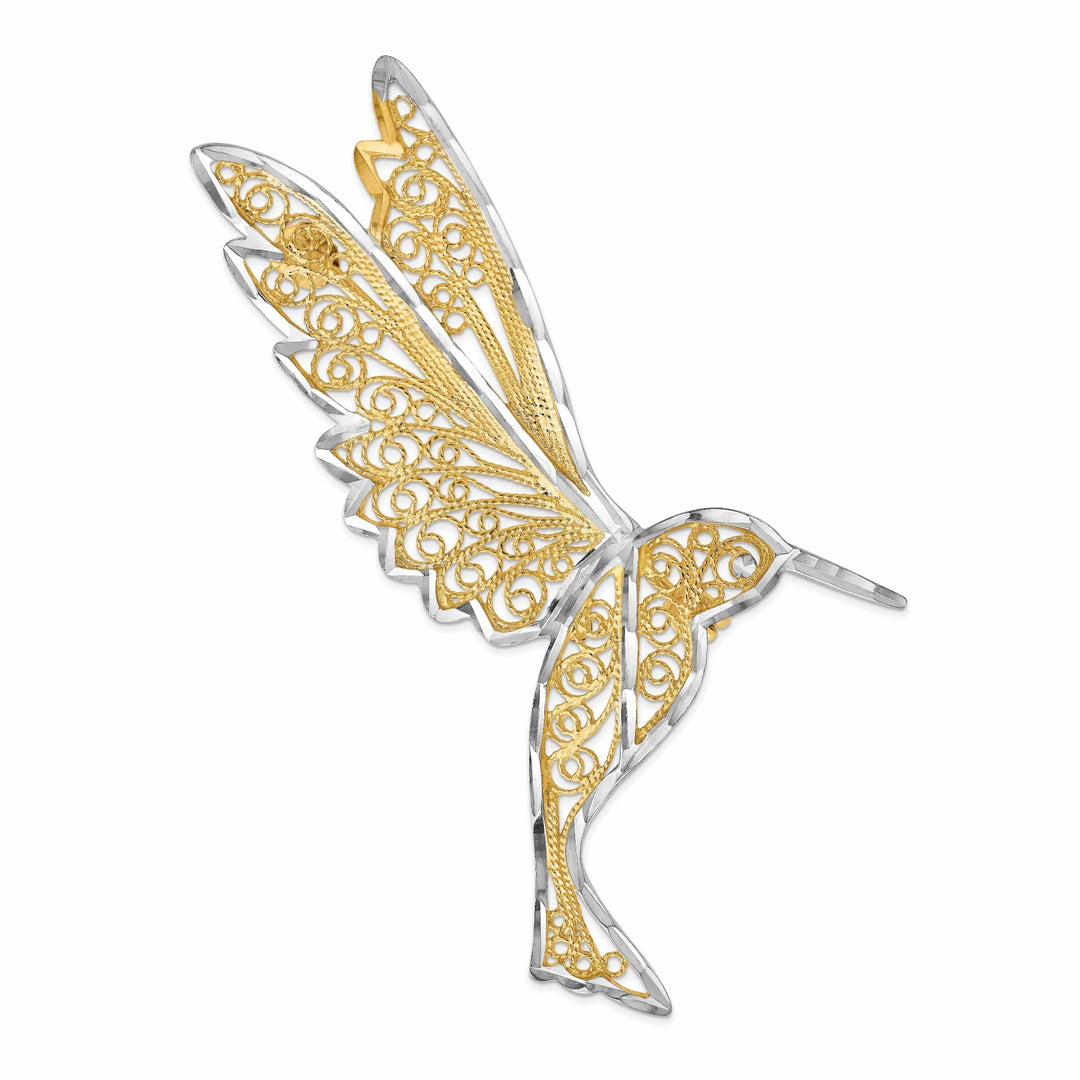 Lovely Rita's Pin 14k Two-tone Gold Filigree Hummingbird Pin