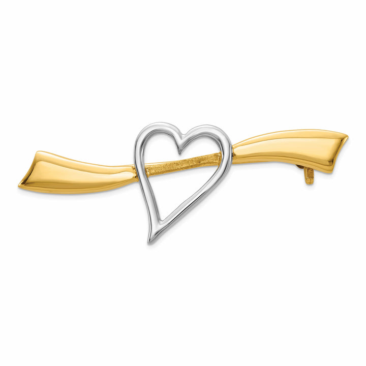 Lovely Rita's Pin 14k Two-tone Gold Solid Heart Pin