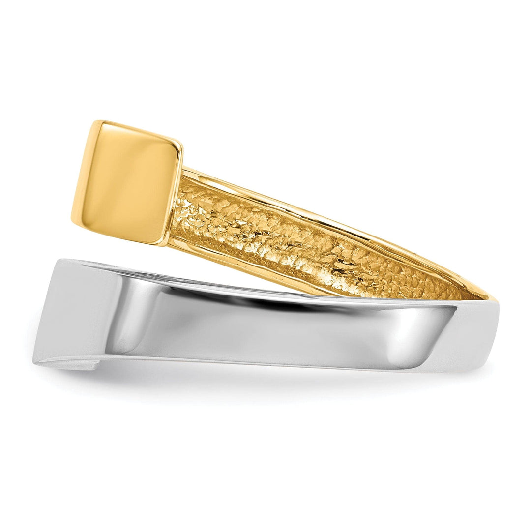 Lovely Rita's Pin 14k Two Tone Gold Square Overlapping Fancy Ring