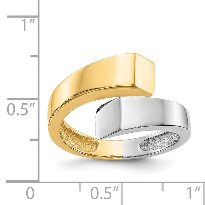 Lovely Rita's Pin 14k Two Tone Gold Square Overlapping Fancy Ring