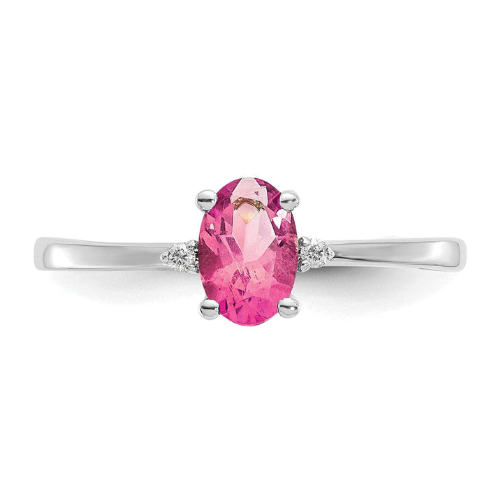 Lovely Rita's Pin 14k White Gold Diamond Pink Tourmaline Ring