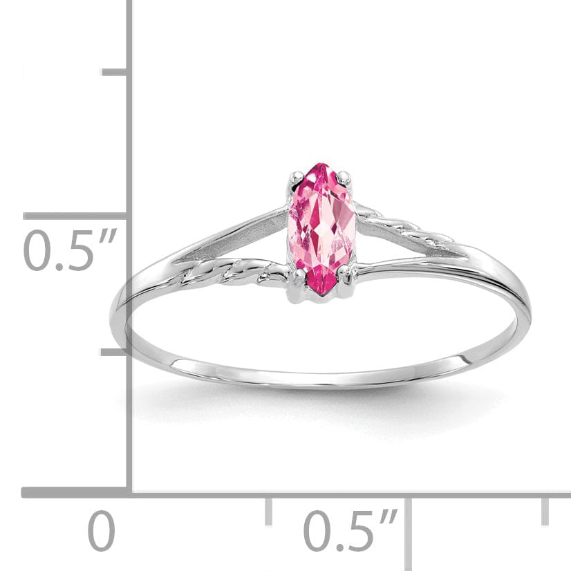 Lovely Rita's Pin 14k White Gold Pink Tourmaline Birthstone Ring
