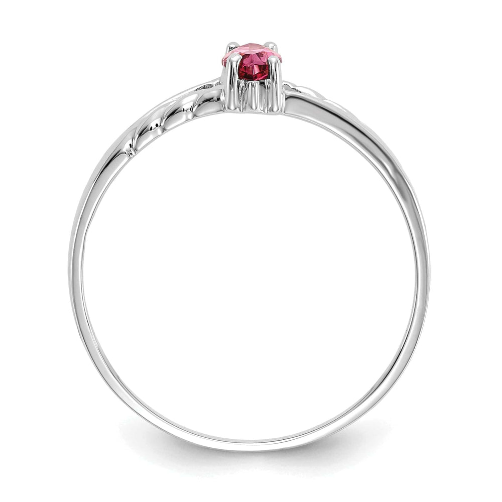 Lovely Rita's Pin 14k White Gold Pink Tourmaline Birthstone Ring