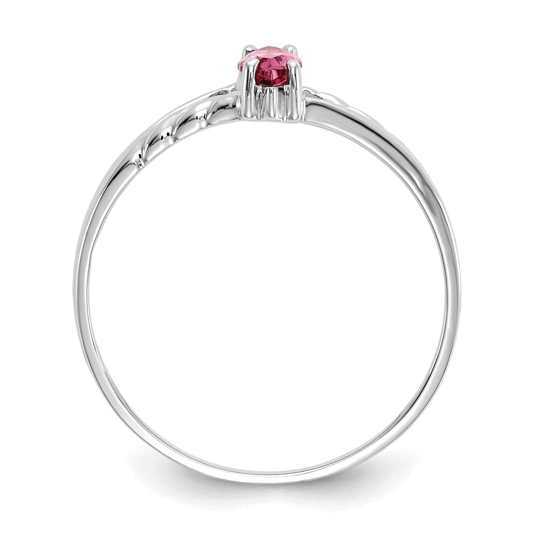 Lovely Rita's Pin 14k White Gold Pink Tourmaline Birthstone Ring