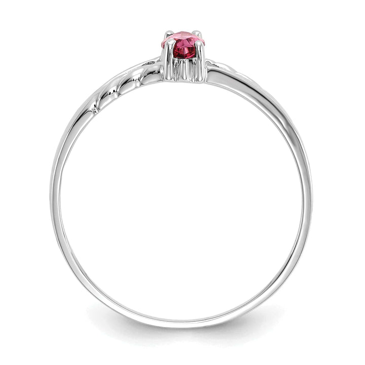 Lovely Rita's Pin 14k White Gold Pink Tourmaline Birthstone Ring